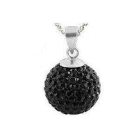 Load image into Gallery viewer, Glitzerschmuckset jet schwarz Kristall Glitzerkugel Anhänger Ohrringe Zirkonia 925 Silber Damen - chic-net.de
