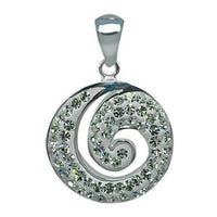 Cargar imagen en el visor de la galería, Glitzerschmuckset Kristall Zirkonia Schnecke weiß Anhänger Ohrringe 925er Silber Damen Schmuck - chic-net.de
