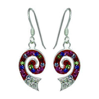 Cargar imagen en el visor de la galería, Glitzerschmuckset Kristall Zirkonia Spiralen bunt Anhänger Ohrringe 925er Silber Damen Schmuck - chic-net.de
