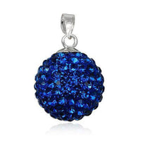 Load image into Gallery viewer, Glitzerschmuckset safir blau Kristall Glitzerkugel Anhänger Ohrstecker Zirkonia 925 Silber Damen - chic-net.de
