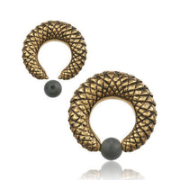 Cargar imagen en el visor de la galería, Gummi Klemmkugel Ring Messing Piercing Gitter - chic-net.de
