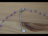 Load image into Gallery viewer, Halskette Glas Perlen Perlmutt Scheiben Glitzer lila - chic-net.de
