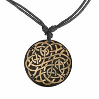 Load image into Gallery viewer, Halskette Holz verstellbar Anhänger keltischer Knoten - chic-net.de
