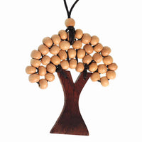 Load image into Gallery viewer, Halskette Holzperlen Holz Baum des Lebens verstellbar Baumwolle bunt 85 mm - chic-net.de
