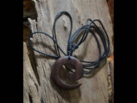 Load image into Gallery viewer, Halskette Kette Holz Baumwolle Holzanhänger Spirale - chic-net.de
