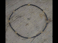 Load image into Gallery viewer, Halskette Lavastein 925 Sterling Silber vergoldet 43cm - chic-net.de
