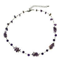 Cargar imagen en el visor de la galería, Halskette Perlen Stein Splitter Bündel lila amethyst - chic-net.de
