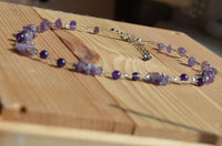 Cargar imagen en el visor de la galería, Halskette Perlen Stein Splitter Bündel lila amethyst - chic-net.de
