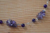 Cargar imagen en el visor de la galería, Halskette Perlen Stein Splitter Bündel lila amethyst - chic-net.de
