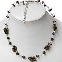 Cargar imagen en el visor de la galería, Halskette Perlen Stein Splitter Bündel Tigerauge braun - chic-net.de
