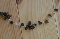 Cargar imagen en el visor de la galería, Halskette Perlen Stein Splitter Bündel Tigerauge braun - chic-net.de
