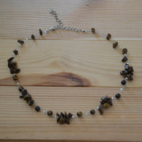 Cargar imagen en el visor de la galería, Halskette Perlen Stein Splitter Bündel Tigerauge braun - chic-net.de
