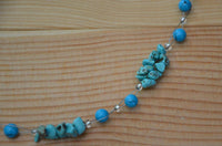 Cargar imagen en el visor de la galería, Halskette Perlen Stein Splitter Bündel Türkis 42-48cm - chic-net.de
