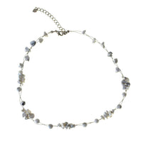 Cargar imagen en el visor de la galería, Halskette Perlen Stein Splitter Bündel weiß 42- 48cm - chic-net.de
