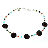 Load image into Gallery viewer, Halskette Perlmutt Muschel Scheiben Glitzer Perlen bunt - chic-net.de
