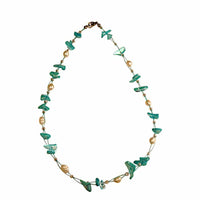 Cargar imagen en el visor de la galería, Halskette Perlmutt Splitter türkis Perlen weiß 42 cm - chic-net.de
