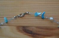 Cargar imagen en el visor de la galería, Halskette Perlmutt Splitter türkis Perlen weiß 42 cm - chic-net.de
