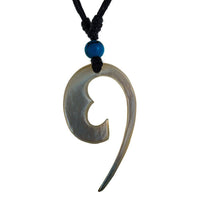 Cargar imagen en el visor de la galería, Halskette Perlmutt verstellbar Baumwolle Muschel Kette handgeschnitzt Türkis Stein Tomoe - chic-net.de
