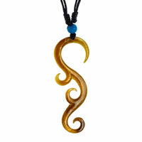 Cargar imagen en el visor de la galería, Halskette Perlmutt verstellbar Baumwolle Muschel Kette handgeschnitzt Türkis Stein Tomoe - chic-net.de
