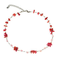 Cargar imagen en el visor de la galería, Halskette Rosenquarz Perlen Stein Splitter Bündel rosa - chic-net.de
