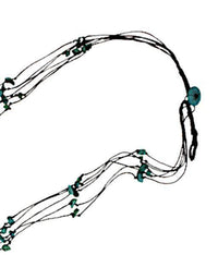 Cargar imagen en el visor de la galería, Halskette schwarz türkis Stein Perlen Kette mehrlagig 39cm - chic-net.de
