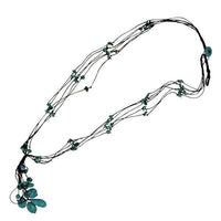Cargar imagen en el visor de la galería, Halskette schwarz türkis Stein Perlen Kette mehrlagig 39cm - chic-net.de
