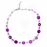 Load image into Gallery viewer, Halskette violett Perlmutt Muschel Perlen Scheiben Ringe - chic-net.de
