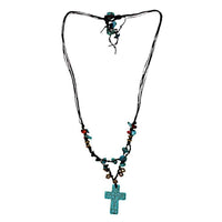 Cargar imagen en el visor de la galería, Halsketten Ethno Wachsfaden Steine Perlen Perlmutt Brass - chic-net.de
