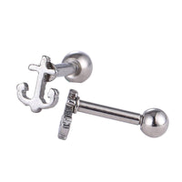 Load image into Gallery viewer, Helix Piercing Edelstahl silber Farben Schraubverschluss mini Anker - chic-net.de

