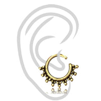 Load image into Gallery viewer, Helix Tragus Piercing Brass antik golden Punkte Dreiecke 0,8 mm Ohrpiercing - chic-net.de
