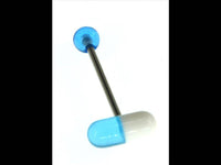 Load image into Gallery viewer, Zungen Piercing Edelstahl Pille Zunge 18mm weiß bunt - chic-net.de
