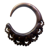 Cargar imagen en el visor de la galería, Holz dunkelbraun Lobe Piercing Bogen Hook Zacken - chic-net.de
