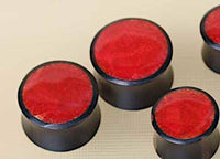 Cargar imagen en el visor de la galería, Holz Flesh Plug Sonoholz rot Resin Inlay double flared - chic-net.de
