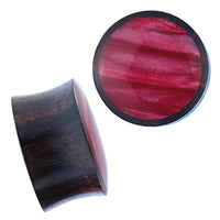 Cargar imagen en el visor de la galería, Holz Flesh Plug Sonoholz rot Resin Inlay double flared - chic-net.de
