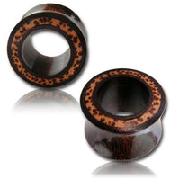 Cargar imagen en el visor de la galería, Holz Flesh Tunnel Kokosholz Inlay Tamarindenholz braun - chic-net.de
