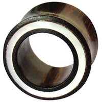 Load image into Gallery viewer, Holz Flesh Tunnel Perlmutt Inlay weiß Plug dunkelbraun - chic-net.de
