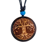 Cargar imagen en el visor de la galería, Holz KetteTürkis verstellbar Baumwolle rund Raute - chic-net.de
