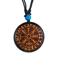 Cargar imagen en el visor de la galería, Holz KetteTürkis verstellbar Baumwolle rund Raute - chic-net.de
