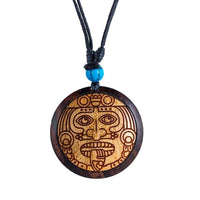 Cargar imagen en el visor de la galería, Holz KetteTürkis verstellbar Baumwolle rund Raute - chic-net.de
