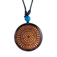 Cargar imagen en el visor de la galería, Holz KetteTürkis verstellbar Baumwolle rund Raute - chic-net.de
