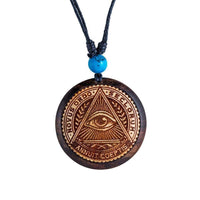 Cargar imagen en el visor de la galería, Holz KetteTürkis verstellbar Baumwolle rund Raute - chic-net.de
