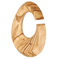 Cargar imagen en el visor de la galería, Holz Piercing Dehner Olivenholz hell Ei Kante Ohrgewicht 12mm - chic-net.de
