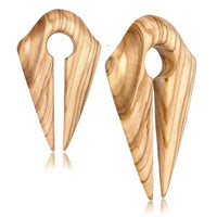 Cargar imagen en el visor de la galería, Holz Piercing Dehner Olivenholz hell Spitze Ohrgewicht 14g - chic-net.de
