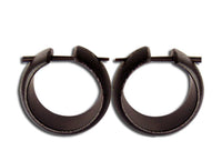 Cargar imagen en el visor de la galería, Holz Pin Creolen handgeschnitzt abgerundet dunkelbraun Horn-Pin Ohrringe 20 mm - chic-net.de
