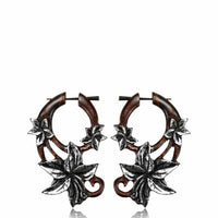 Cargar imagen en el visor de la galería, Holz Pin Creolen Narraholz Horn-Pin silbern golden bemalt handgefertigt - chic-net.de
