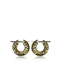 Cargar imagen en el visor de la galería, Holz Pin Creolen Narraholz Horn-Pin silbern golden bemalt handgefertigt - chic-net.de
