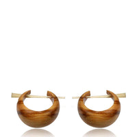 Cargar imagen en el visor de la galería, Holz Pin Creolen Olivenholz Horn-Pin hell gemasert handgefertigt - chic-net.de
