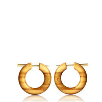 Cargar imagen en el visor de la galería, Holz Pin Creolen Olivenholz Horn-Pin hell gemasert handgefertigt - chic-net.de
