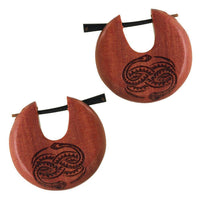 Cargar imagen en el visor de la galería, Holz Pin Creolen Sawoholz Horn-Pin 23 mm rund dunkle Gravur Motiv unisex - chic-net.de
