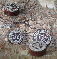 Cargar imagen en el visor de la galería, Holz Plug Auge Dreieck dreigeteilt silber double flared - chic-net.de
